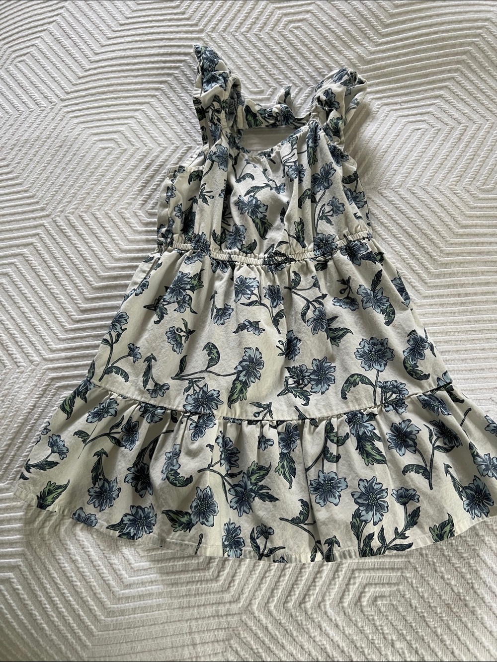 Crew Cuts Girls Floral Ruffle Strap Dress - Blue Floral